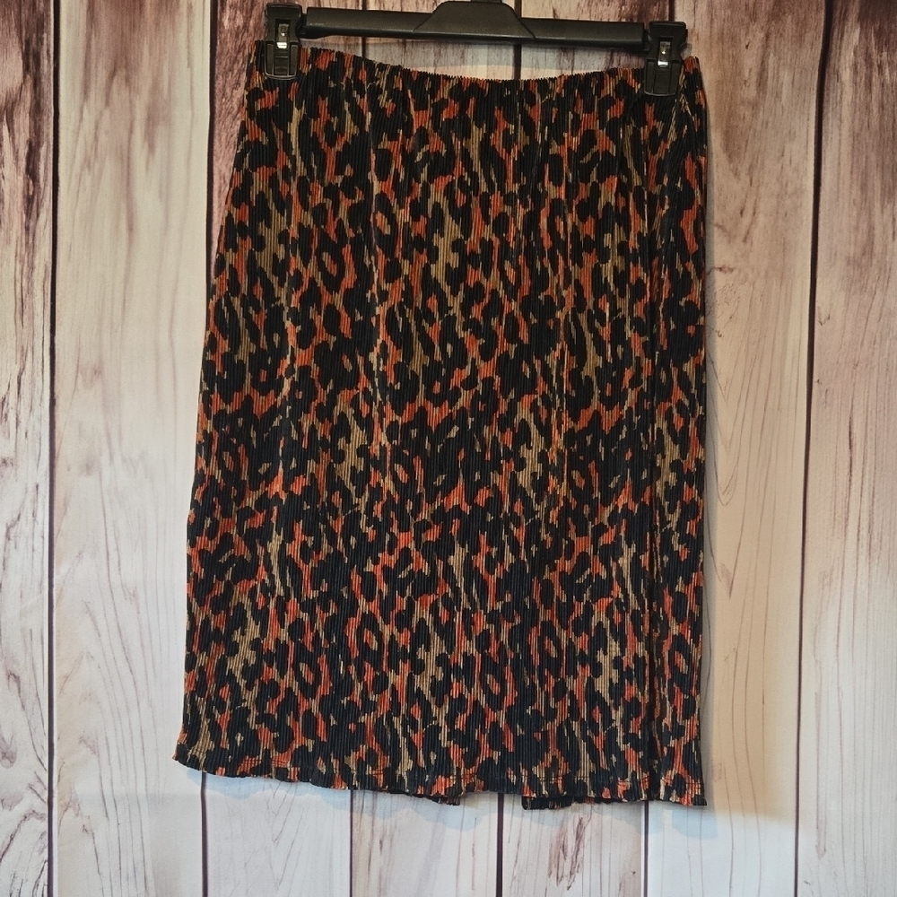 Ashley Stewart Animal Print Pencil Skirt - Black and Orange Size 14/16
